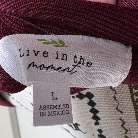 NWT Chic Long Sleeve Burgundy Top With Boat Neckline - Picture 5 of 5